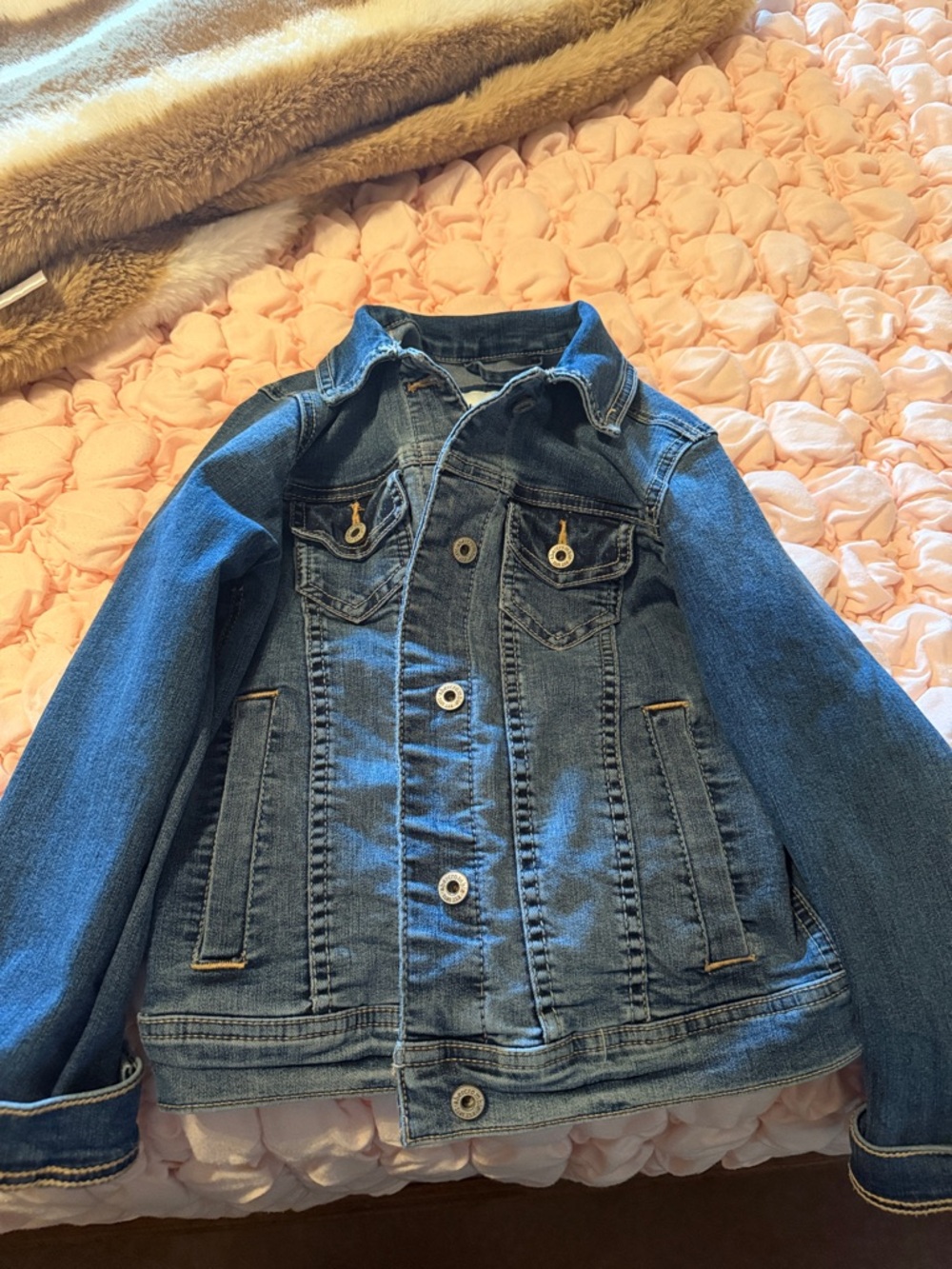 abercrombie kids Blue Denim Jean Jacket size 7/8